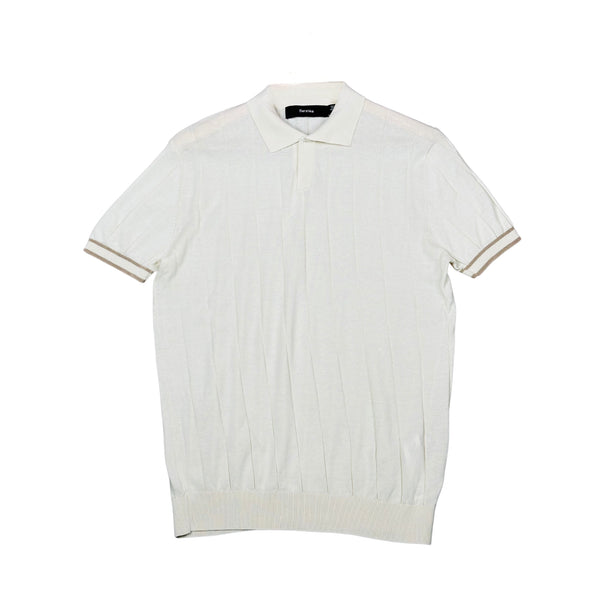 Textured short sleeve polo shirt